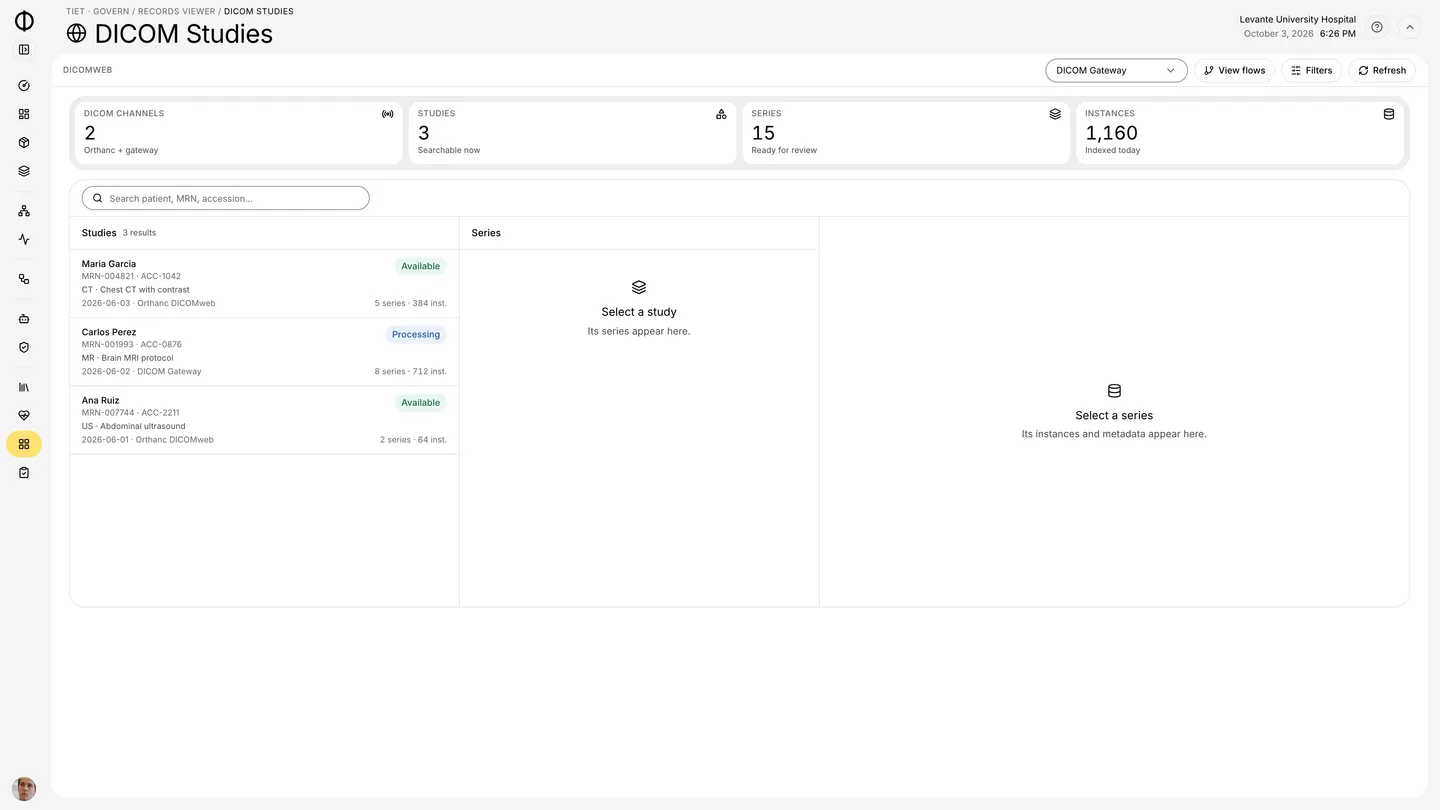 Tiet · Govern records viewer with DICOM studies