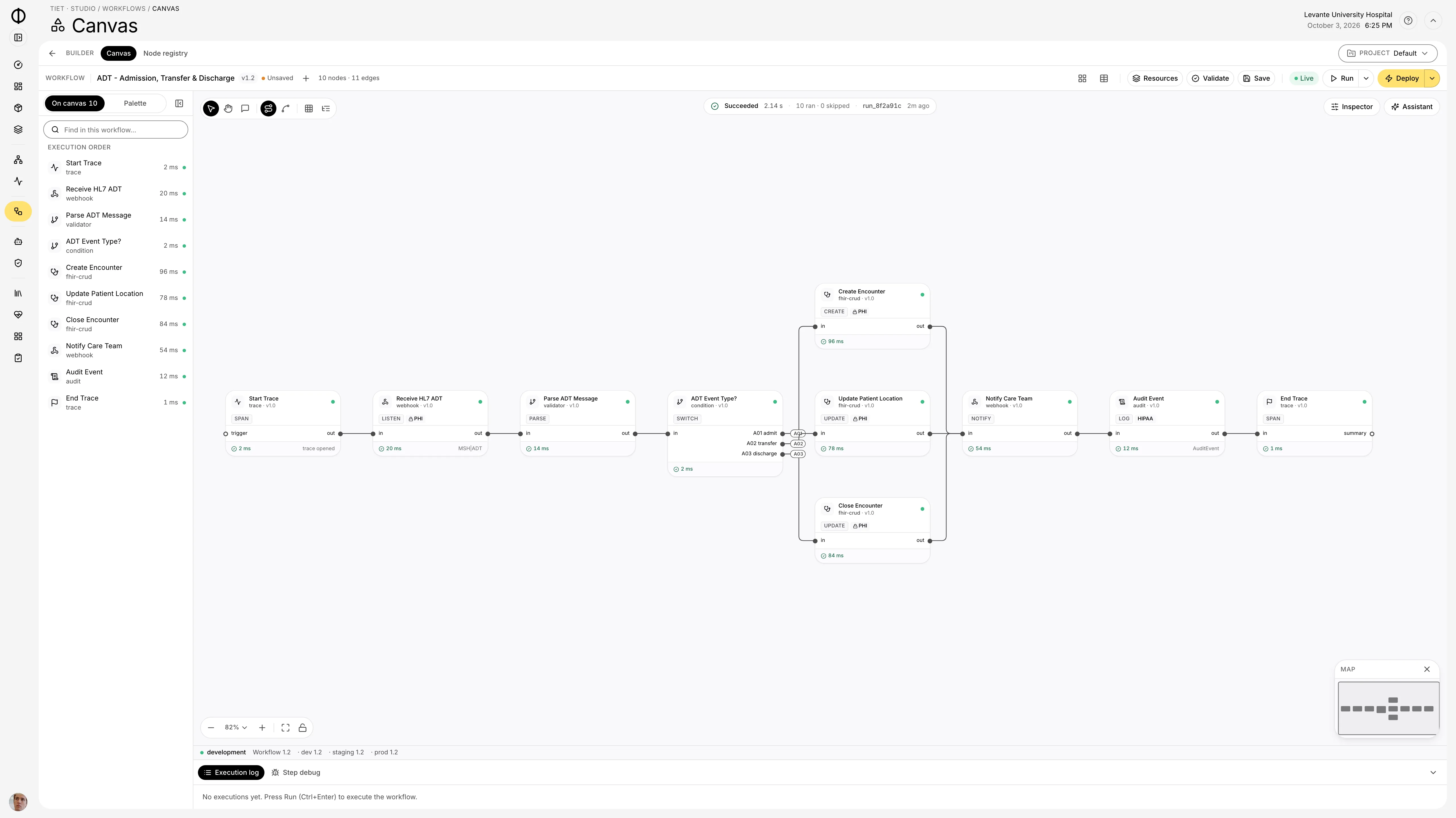Tiet · Studio canvas with a workflow