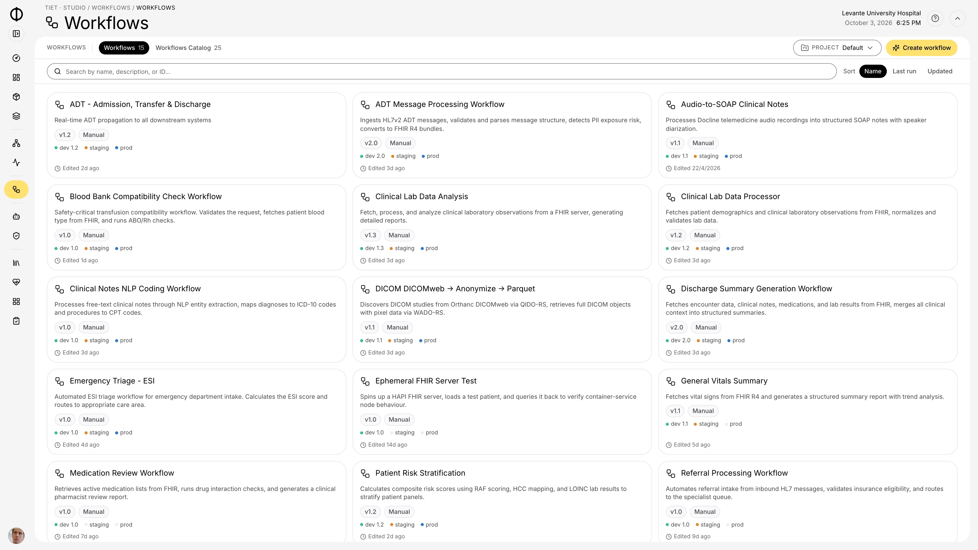 Tiet · Studio workflow library with versioned workflows